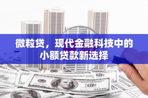 平泉微粒贷，现代金融科技中的小额贷款新选择