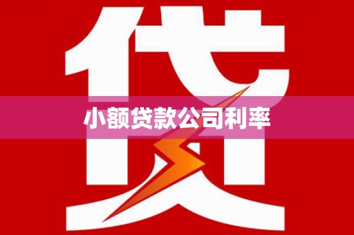 平泉小额贷款公司利率
