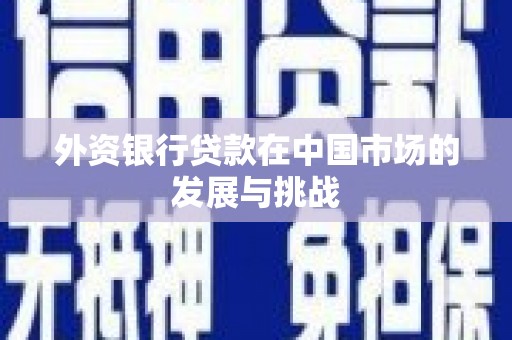 平泉外资银行贷款在中国市场的发展与挑战