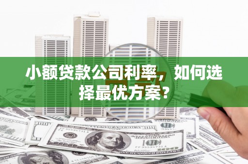 平泉小额贷款公司利率，如何选择最优方案？