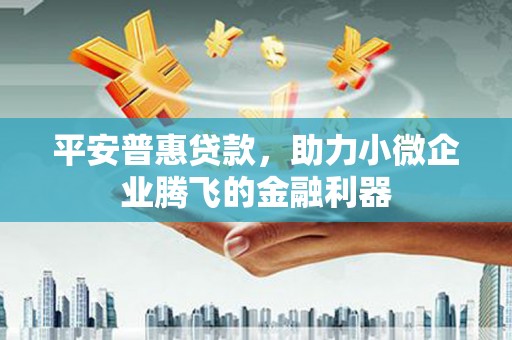 平泉平安普惠贷款，助力小微企业腾飞的金融利器