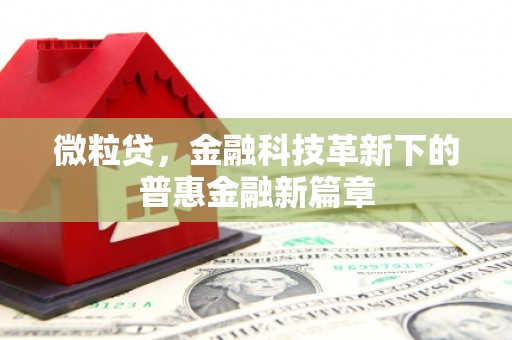 平泉微粒贷，金融科技革新下的普惠金融新篇章