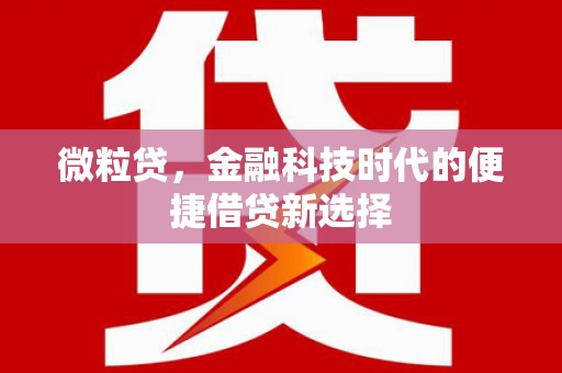 平泉微粒贷，金融科技时代的便捷借贷新选择