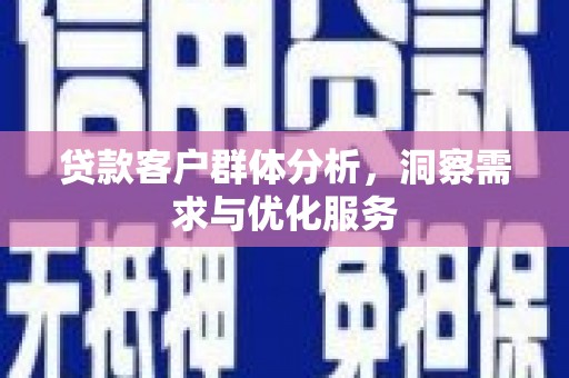 平泉贷款客户群体分析，洞察需求与优化服务